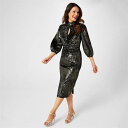 Biba 【 X Tess Daly Velvet Foil Dress Women Black 】 ドレス レディースファッション ドレス レディース 黒色 ブラック
