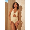 Be You 【 Gingham Cut Out Swimsuit Women Yellow 】 水着 レディースファッション 水着 レディース yellow ...