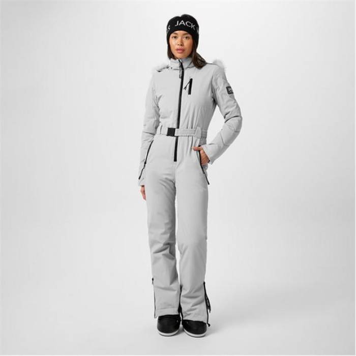 å 륹 Jack Wills  Hooded Ski Suit Women Light Grey  ա  ݡ...