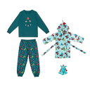 Firetrap 【 Boys Dragon 4 Piece Dressing Gown Pyjama Set Kids Blue 】 ドラゴン パジャマ キッ...