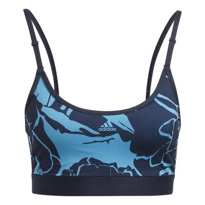 アディダス Adidas 【 Light Support Flower Print Sports Bra Womens Women Blue 】 レディース スポーツ アウトドア スポーツウェア アクセサリー スポーツ用インナー レディースインナー スポーツブラ レデ