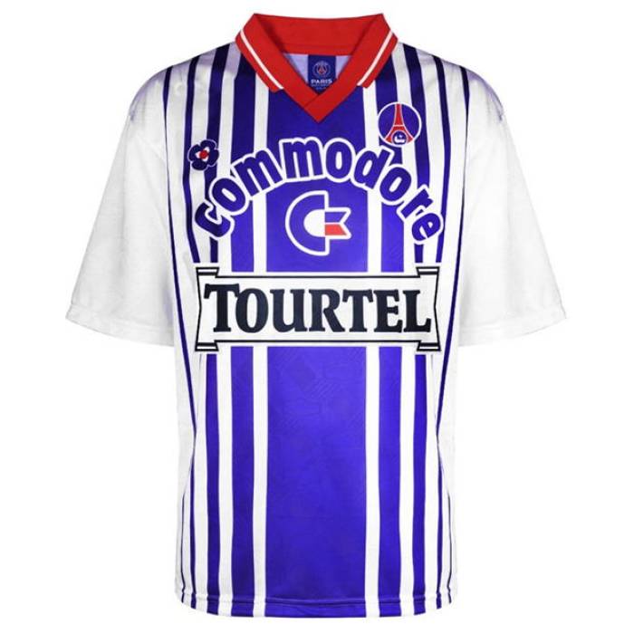 Score Draw 【 Paris Saint-Germain Away Shirt 1993 Adults Men White/Blue 】 スポーツ アウ...