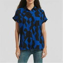 Be You 【 Abstract Print Shirt Women Blue Print 】 レディースファッション トップス その他 レディース 青色 ブ...