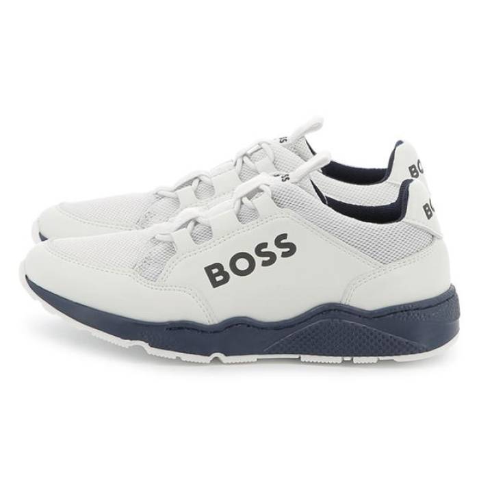 楽天スニケスボス Boss 【 Logo Trainers Juniors Kids White 10P 】 ロゴ シューズ スニーカー キッズ ベビー マタニティ キッズファッション 靴 スニーカー ジュニア キッズ 白色 ホワイト