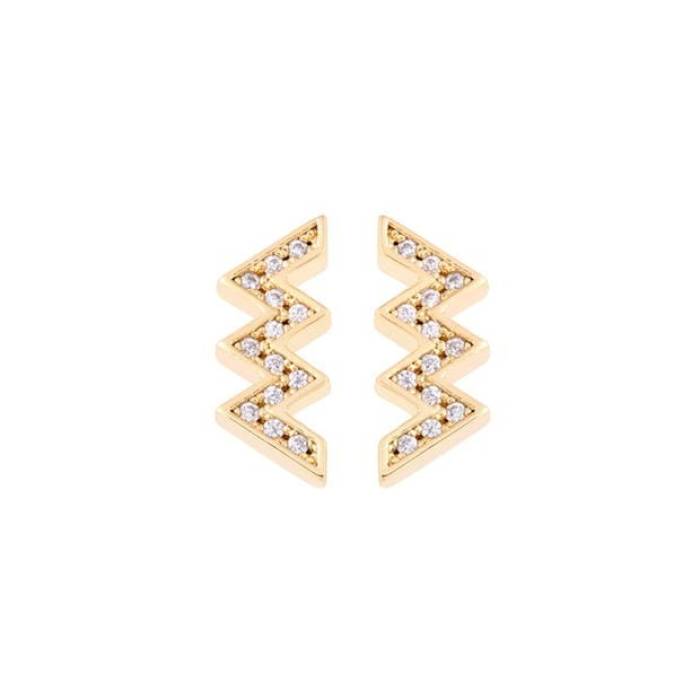 All We Are 【 Logo Stud Earrings Women Gld T/C Cry 】 ロゴ イヤリング ジュエリー アクセサリー レ..