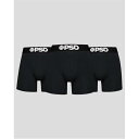 ピーエスディーアンダーウェア Psd Underwear 【 Black Cotton 3 Pack Boxer Brief 5 Men 】 黒色 ブラック イ...
