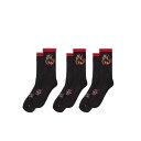 Money 【 Flaming Ape Sport Sock 3Pk Men Black 】 インナー 下着 ナイトウェア メンズ 靴下 レッグウェア 靴下 メンズ 黒色 ブラック