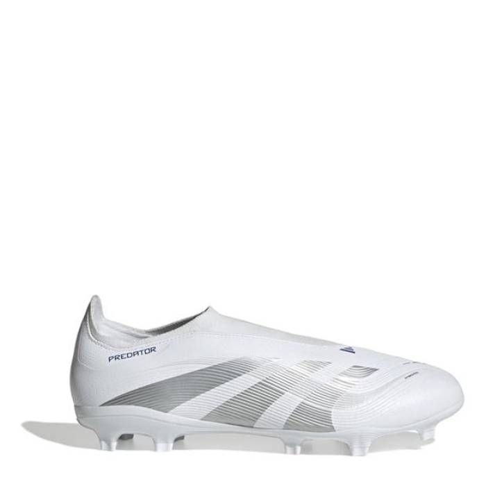 アディダス Adidas 【 Predator League Laceless Firm Ground Football Boots Men White/Sil...