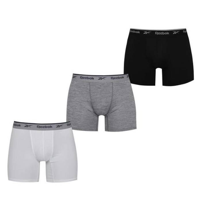 ꡼ܥå Reebok  3 Pack Boxer Shorts Mens Men Black/White/Grey  硼 ...