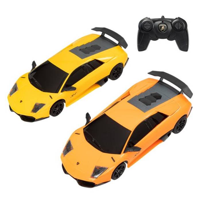 Rc  Control Sports Car 1:24 Scale Unisex Lamborghini (Yellow & Orange...