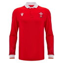 Macron 【 Welsh Rugby Union Home Long Sleeve Shirt 2024 2025 Adults Men 】 ラグビー Un...
