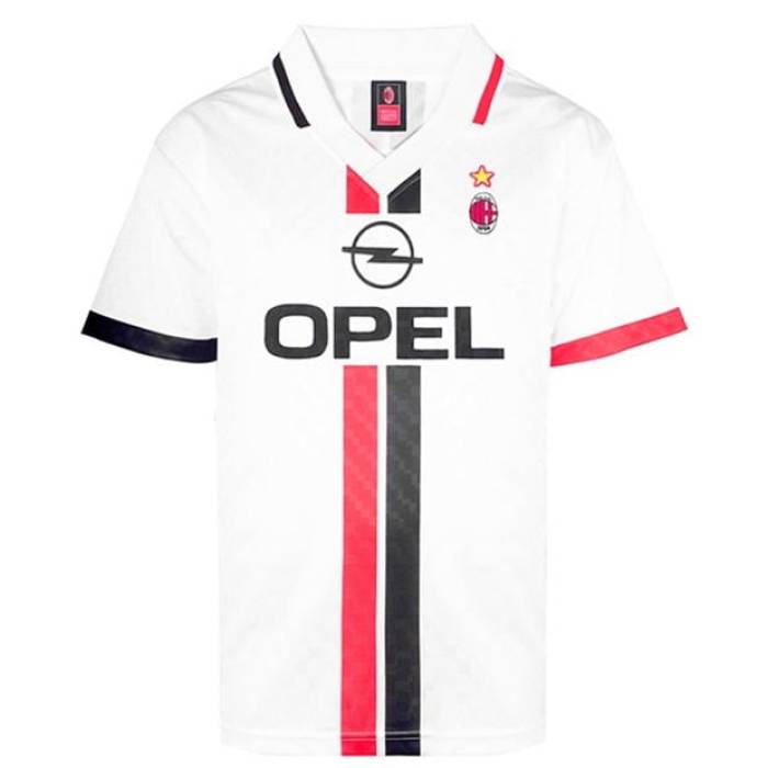 Score Draw 【 Ac Milan Retro Away Shirt 96 Adults Men White/Red 】 レトロ スポーツ アウトドア ...