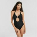 Be You 【 Trim Detail Plunge Swimsuit Women Black 】 水着 レディースファッション 水着 レディース 黒色 ブラ...