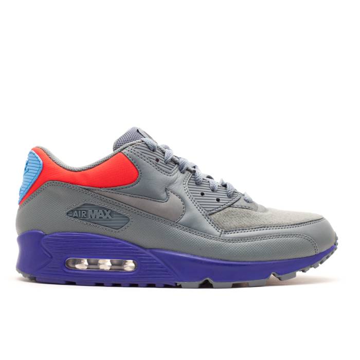 ナイキ Nike 【 Air Max 90 Premium Men Pvmnt Gry/Pvmnt Gry-Vvd Bl Cmt 】 マックス Premium ...