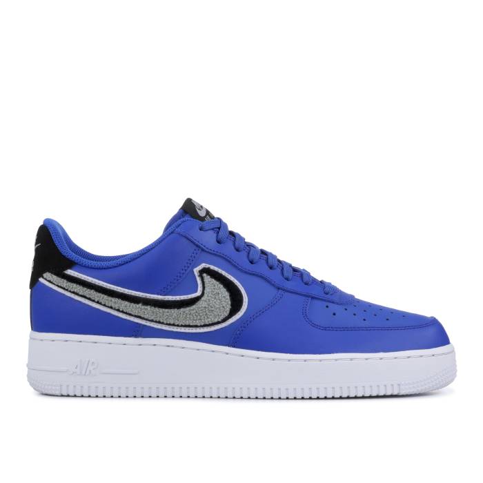ナイキ Nike 【 Air Force 1 Low 'Chenille Swoosh' Men Game Royal /Wolf Grey-Black 】 靴 メンズ靴 スニーカー メンズ Game ゲーム