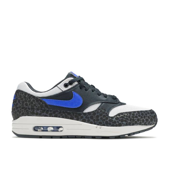 ナイキ Nike 【 Air Max 1 'Safari' Men Off Noir/Hyper Blue/Atmosphere Grey 】 マックス 靴 メンズ靴 スニーカー メンズ 青色 ブルー 灰色 グレー