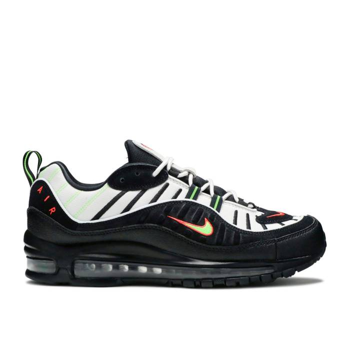 ナイキ Nike 【 Air Max 98 'Highlighter Men Platinum Tint/Electric Green/Bright Crimson/Black 】 マックス 靴 メンズ靴 スニーカー メンズ Platinum プラチナム green 緑・グリーン クリムゾン 黒色 ブラック