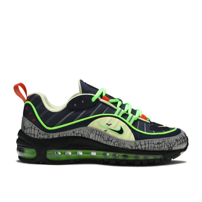 ʥ Nike  Air Max 98 Gs 'Halloween' Youth Gridiron/Black/Obsidian/Lum...