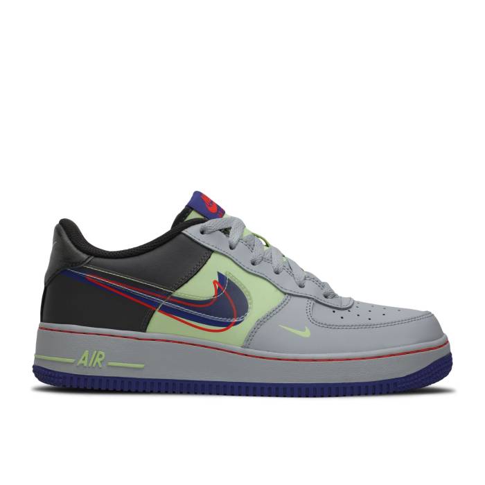 ʥ Nike  Air Force 1 Low Gs 'Dunk It' Youth Grey/Violet/White  å ...