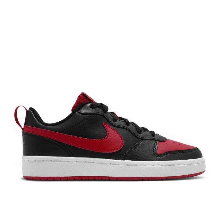 ʥ Nike  Court Borough Low 2 Gs 'Bred' Youth Black/University Red/White   ...