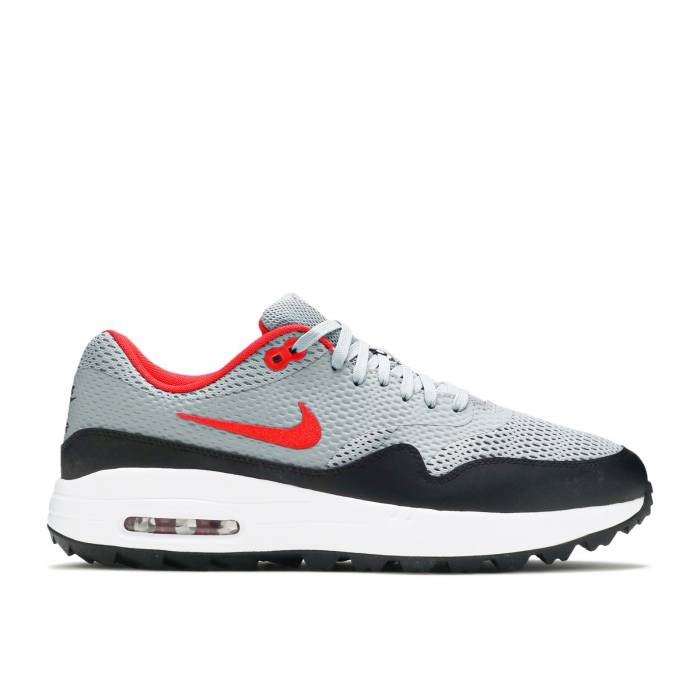 NIKE - ナイキ Nike 【 Air Max 1 Golf 'Particle Grey Red' Men Particle Grey/Black/White/University Red 】 マックス golf ゴルフ 灰色 グレー メンズ 灰色 グレー 黒色 ブラック 白色 ホワイト Red 赤・レッド