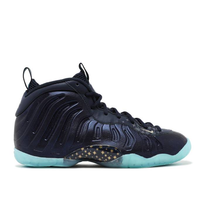 ナイキ Nike 【 Little Posite One Gs 'Gold Stars' Youth Obsidian/Metallic Gold/Baltic Blue 】 キッズ ベビー マタニティ キッズファッション 靴 スニーカー ジュニア キッズ ゴールド 青色 ブルー