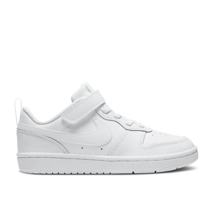 ʥ Nike  Court Borough Low 2 Ps 'Triple White' Youth White/White/White   ...