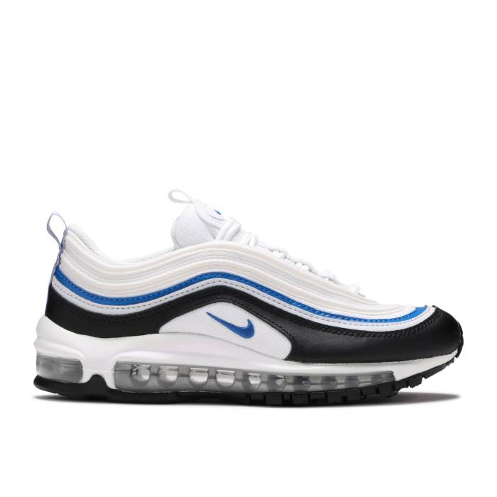 樂天商城 - ナイキ Nike 【 Air Max 97 Gs 'White Signal Blue' Youth White/Black/Pure Platinum/Signal Blue 】 マックス ジュニア キッズ 白色 ホワイト 黒色 ブラック ピュア Platinum プラチナム 青色 ブルー