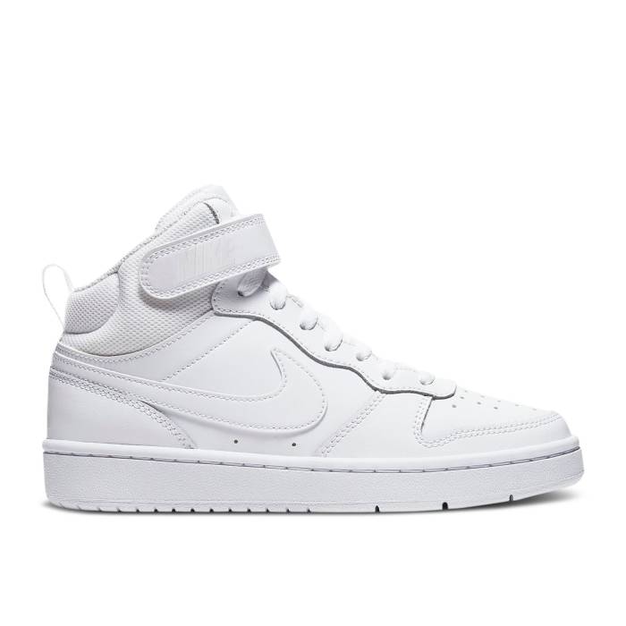 ナイキ Nike 【 Court Borough Mid 2 Gs 'Triple White' Youth White/White/White 】 コート ミ...