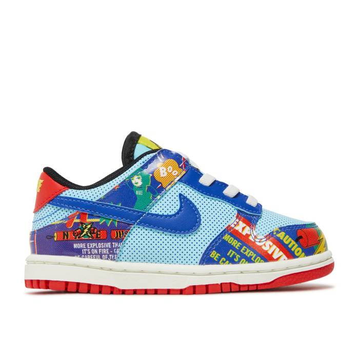 楽天スニケスナイキ Nike 【 Dunk Low Bt 'Chinese New Year - Firecracker' Infant Copa/Hyper Blue/Chile Red/Sail 】 ダンク キッズ ベビー マタニティ ベビーファッション 靴 スニーカー ベビー 青色 ブルー Red 赤・レッド