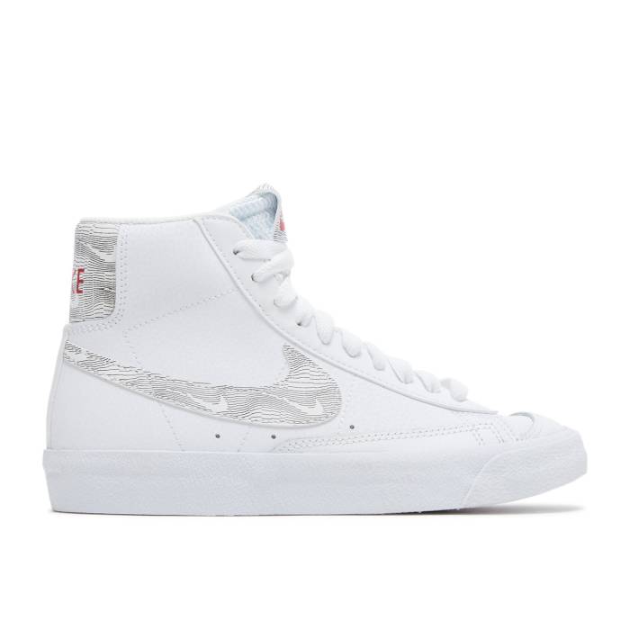 ナイキ Nike 【 Blazer Mid '77 Gs 'White Logo Print' Youth White/University Red/Black 】 ブレイザー ミッド ロゴ ジュニア キッズ 白色 ホワイト Red 赤・レッド 黒色 ブラック