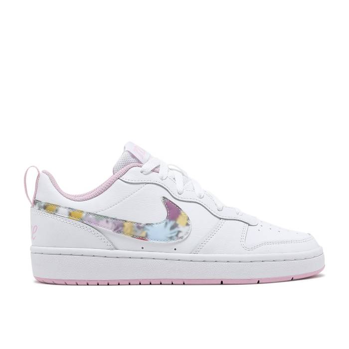 ʥ Nike  Court Borough Low 2 Se Gs 'Floral Swoosh' Youth White/Light Arctic Pi...