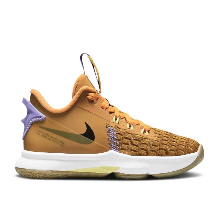 楽天スニケスナイキ Nike 【 Lebron Witness 5 Ps 'Wheat' Youth Wheat/Bucktan/Light Zitron/Velvet Brown 】 Lebron レブロン キッズ ベビー マタニティ キッズファッション 靴 スニーカー ジュニア キッズ ウィート 茶色 ブラウ