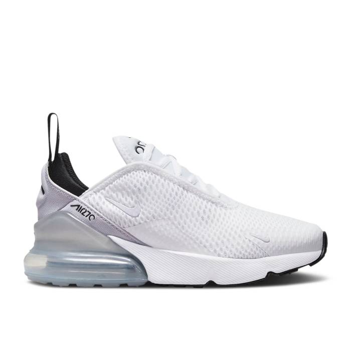 楽天スニケスナイキ Nike 【 Air Max 270 Ps 'White Metallic Silver' Youth White/Black/Metallic Silver/Pure Violet 】 マックス キッズ ベビー マタニティ キッズファッション 靴 スニーカー ジュニア キッズ 白色 ホワイト 黒色