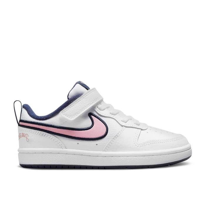 ナイキ Nike 【 Court Borough Low 2 Se Ps 'White Pink Glaze' Youth White/Midnight Nav...