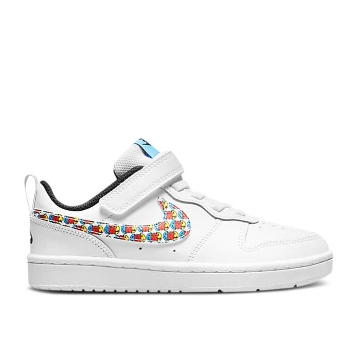 ʥ Nike  Court Borough Low 2 Se Ps 'Happy Hoops' Youth White/Black/University ...