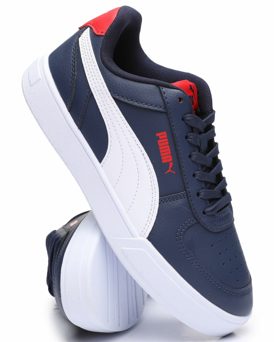 プーマ 紺色 ネイビー 白色 ホワイト JR. ジュニア キッズ 【 PUMA CAVEN SNEAKERS 47 NAVY WHITE 】