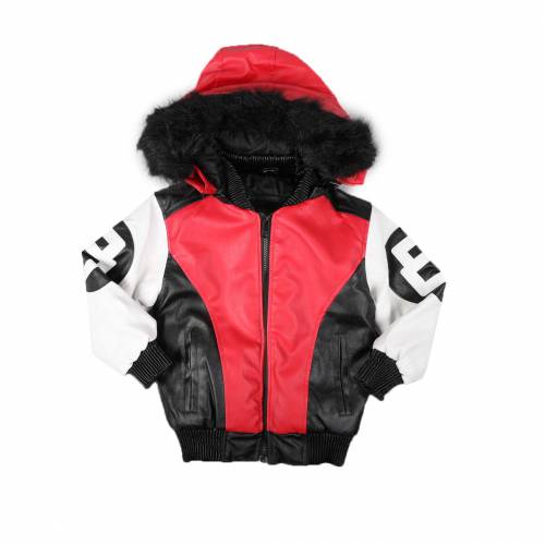 ジャケット 赤 レッド ジュニア キッズ 【 RED ARCADE STYLES 8 BALL JACKET W FAUX FUR TRIM HOOD 820 】