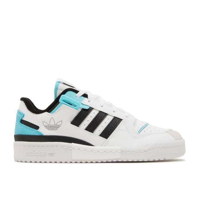 アディダス Adidas 【 Forum Exhibit Low 'White Pulse Aqua' Men Cloud White/Core Black/Pulse Aqua 】 フォーラム 靴 メンズ靴 スニーカー メンズ 白色 ホワイト コア 黒色 ブラック アクア