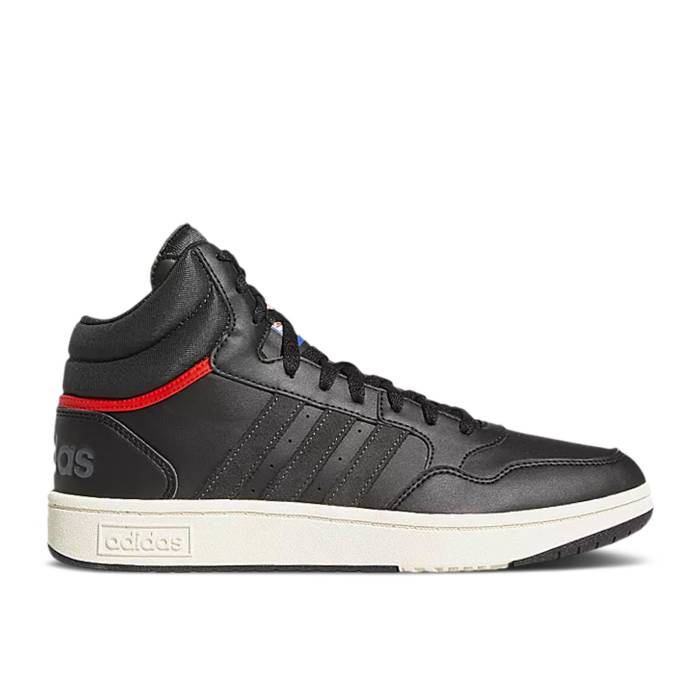 ǥ Adidas  Hoops 3.0 Mid 'Black Vivid Red' Men Core Black/Carbon/C...