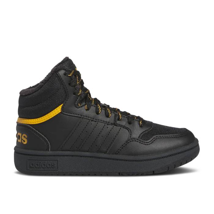 ǥ Adidas  Hoops 3.0 Mid J 'Black Preloved Yellow' Infant Core Bla...