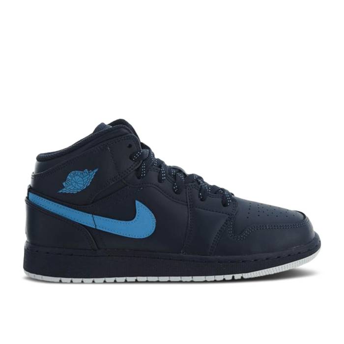 楽天スニケスナイキ　エアジョーダン Air Jordan 【 Jordan 1 Mid Bg 'Obsidian' Youth Obsidian/University Blue-White 】 ミッド キッズ ベビー マタニティ キッズファッション 靴 スニーカー ジュニア キッズ