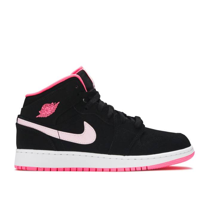 楽天スニケスナイキ　エアジョーダン Air Jordan 【 Jordan 1 Mid Gs 'Black Digital Pink' Youth Black/Pink Foam/Digital Pink/White 】 ミッド キッズ ベビー マタニティ キッズファッション 靴 スニーカー ジュニア キッズ 黒色