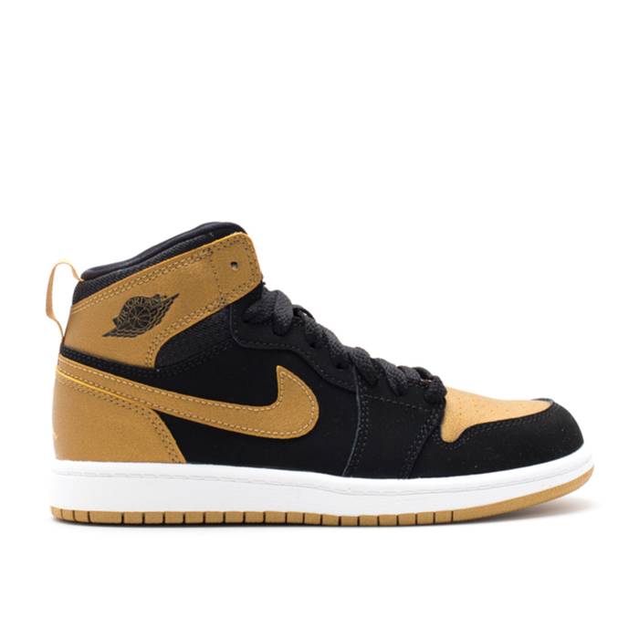 楽天スニケスナイキ　エアジョーダン Air Jordan 【 Jordan 1 Retro High Bp 'Melo' Youth Black/Metallic Gold/White 】 レトロ ハイ キッズ ベビー マタニティ キッズファッション 靴 スニーカー ジュニア キッズ 黒色 ブラッ