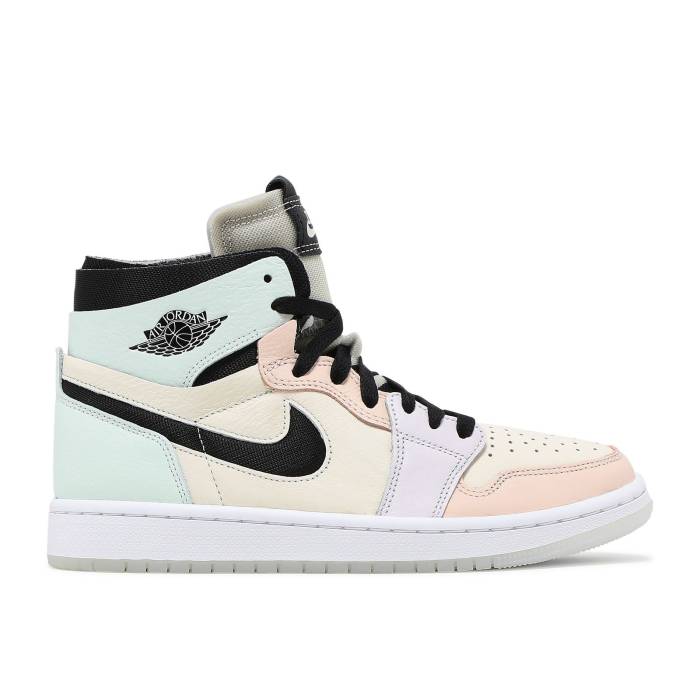 楽天スニケスナイキ　エアジョーダン Air Jordan 【 Wmns Jordan 1 High Zoom Comfort 'Easter' Women Pale Ivory/Light Violet/Orange Pearl/Black 】 ハイ ズーム 靴 レディース靴 スニーカー レディース アイボリー 紫・バイオレット
