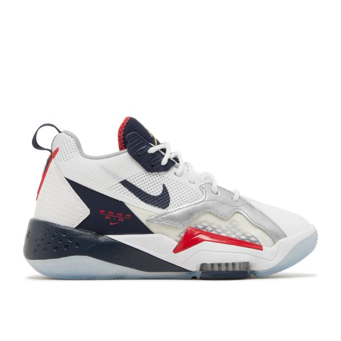 楽天スニケスナイキ　エアジョーダン Air Jordan 【 Jordan Zoom '92 Gs 'Olympics' Youth White/True Red/Metallic Silver/Obsidian 】 ズーム キッズ ベビー マタニティ キッズファッション 靴 スニーカー ジュニア キッズ 白色