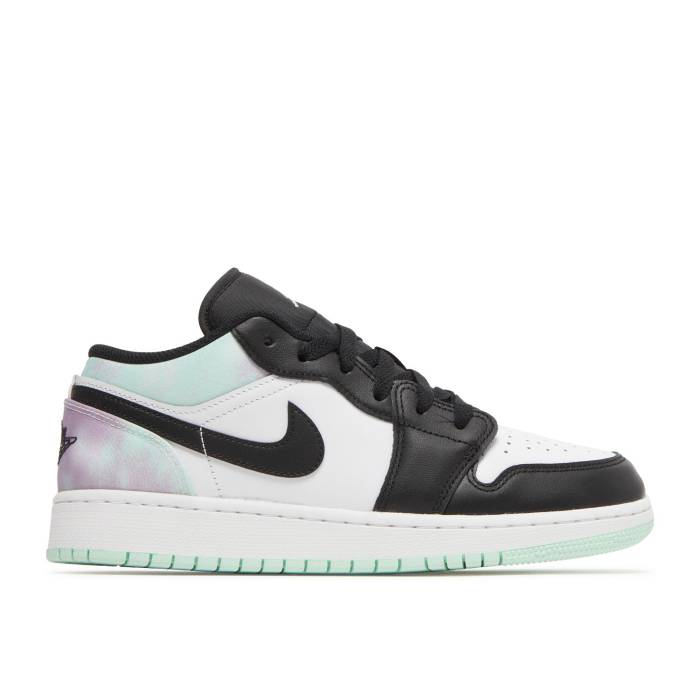 楽天スニケスナイキ　エアジョーダン Air Jordan 【 Jordan 1 Low Se Gs 'Tie Dye' Youth White/Mint Foam/Black 】 キッズ ベビー マタニティ キッズファッション 靴 スニーカー ジュニア キッズ 白色 ホワイト 黒色 ブラッ
