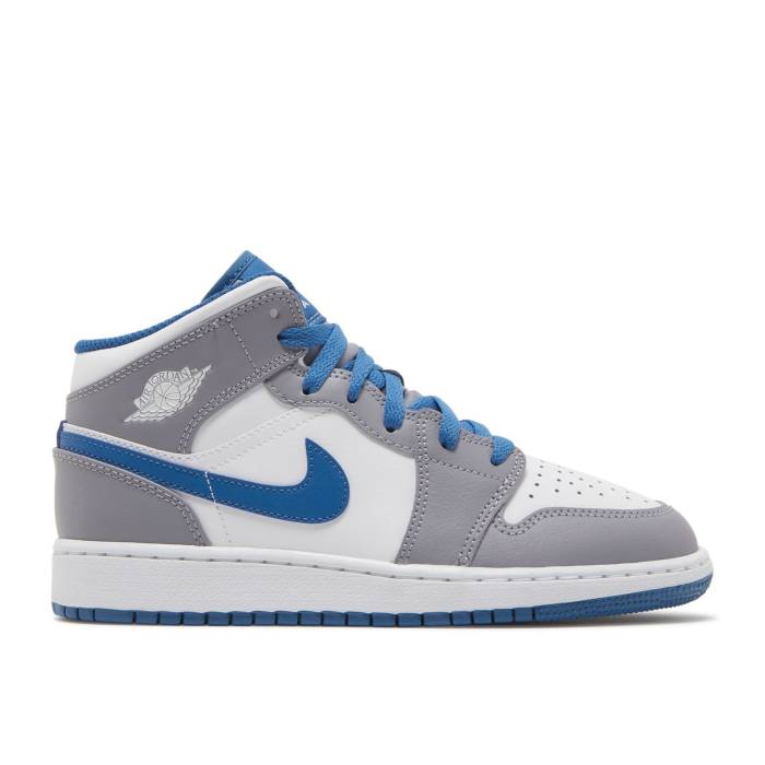 ʥ硼 Air Jordan  Jordan 1 Mid Gs 'Cement True Blue' Youth Ceme...