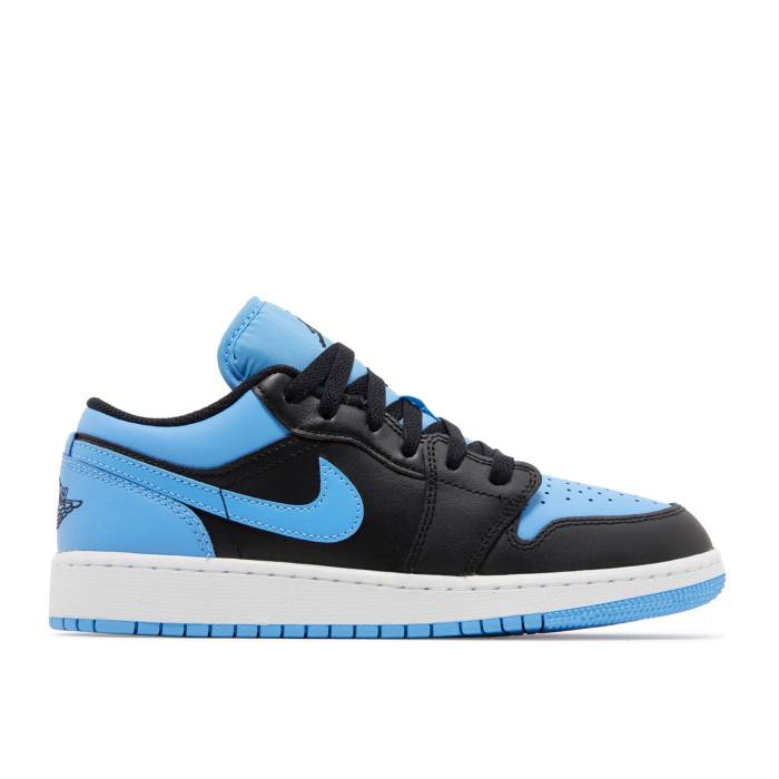 ナイキ　エアジョーダン Air Jordan 【 Jordan 1 Low Gs 'University Blue' Youth Black/Black/University Blue/White 】 キッズ ベビー マタニティ キッズファッション 靴 スニーカー ジュニア キッズ 黒色 ブラック