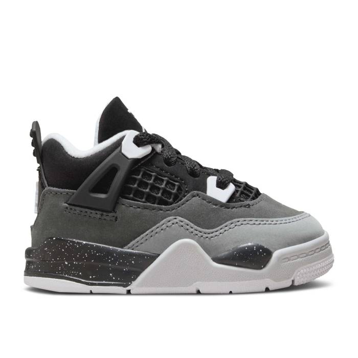 ナイキ エアジョーダン Air Jordan 【 Jordan 4 Retro Td 'Fear' 2024 Infant Black/White/Anthracite/Black/Pure Platinum 】 レトロ キッズ ベビー マタニティ ベビーファッション 靴 スニーカー ベビー 黒色 ブラッ